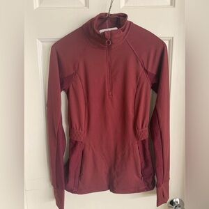 XXS Fabletics long sleeve 1/4 zip Performance top in black cherry.  NWT.